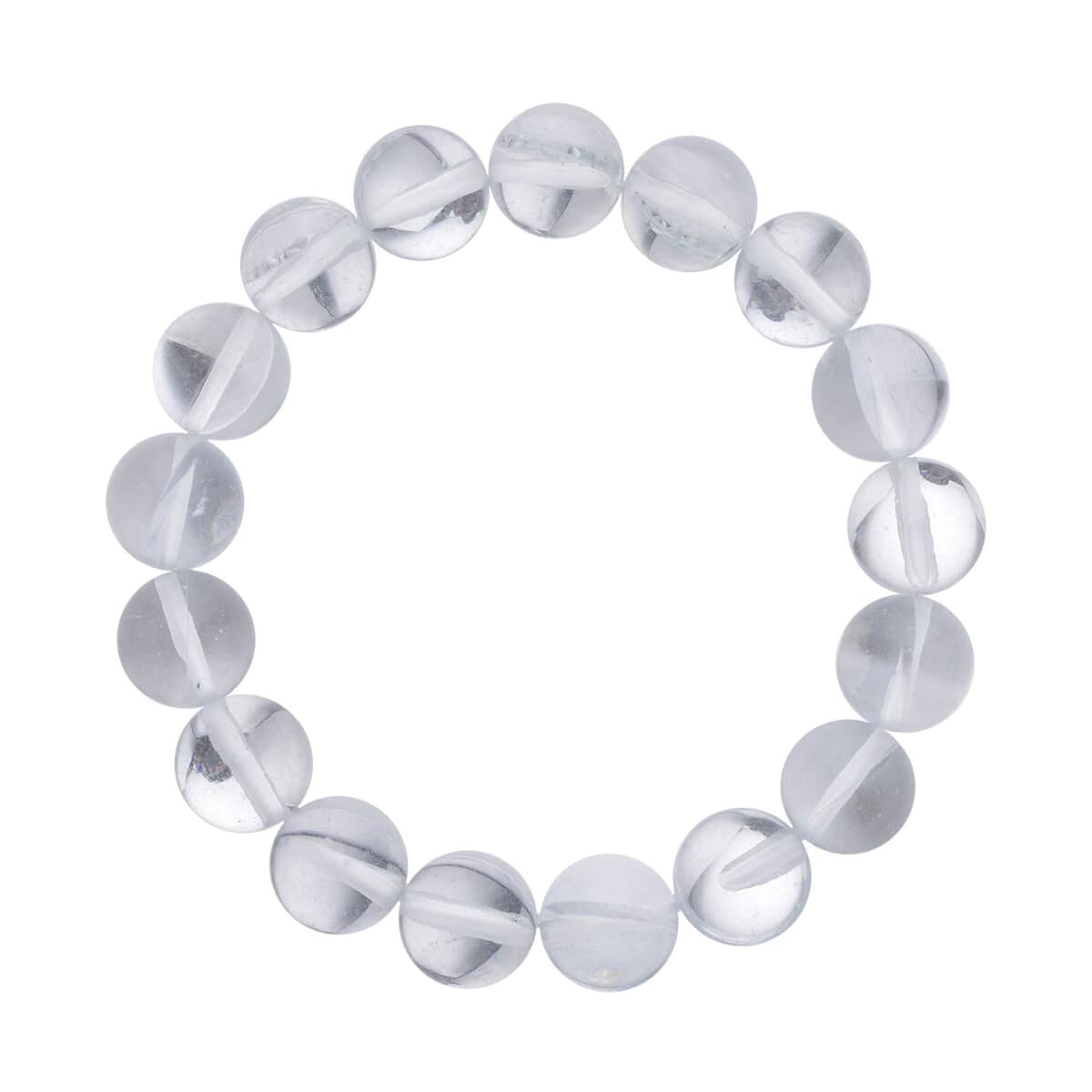 White Magic Color Glass Beaded Stretch Bracelet image number 0