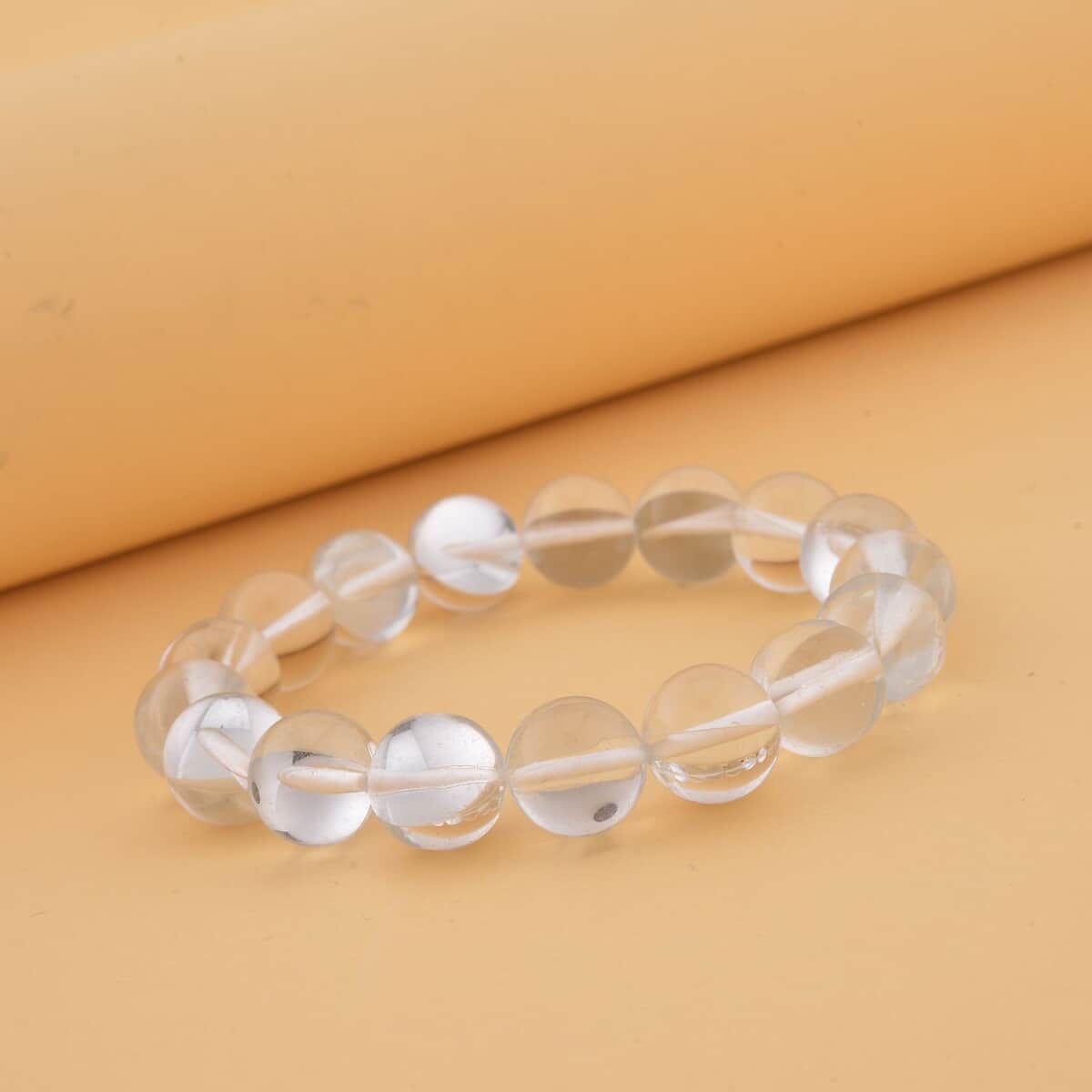 White Magic Color Glass Beaded Stretch Bracelet image number 1