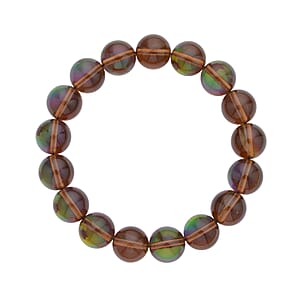 Golden Aurora Glass Beaded Stretch Bracelet