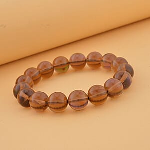 Golden Aurora Glass Beaded Stretch Bracelet