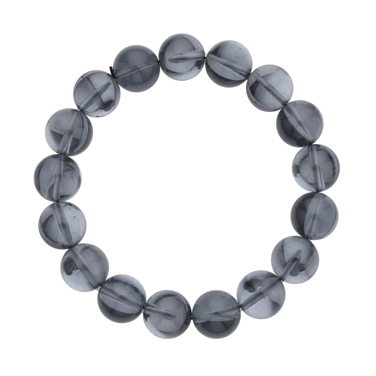 Grey Magic Color Glass Beaded Stretch Bracelet image number 0