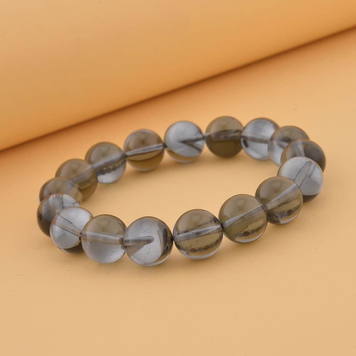 Grey Magic Color Glass Beaded Stretch Bracelet image number 1