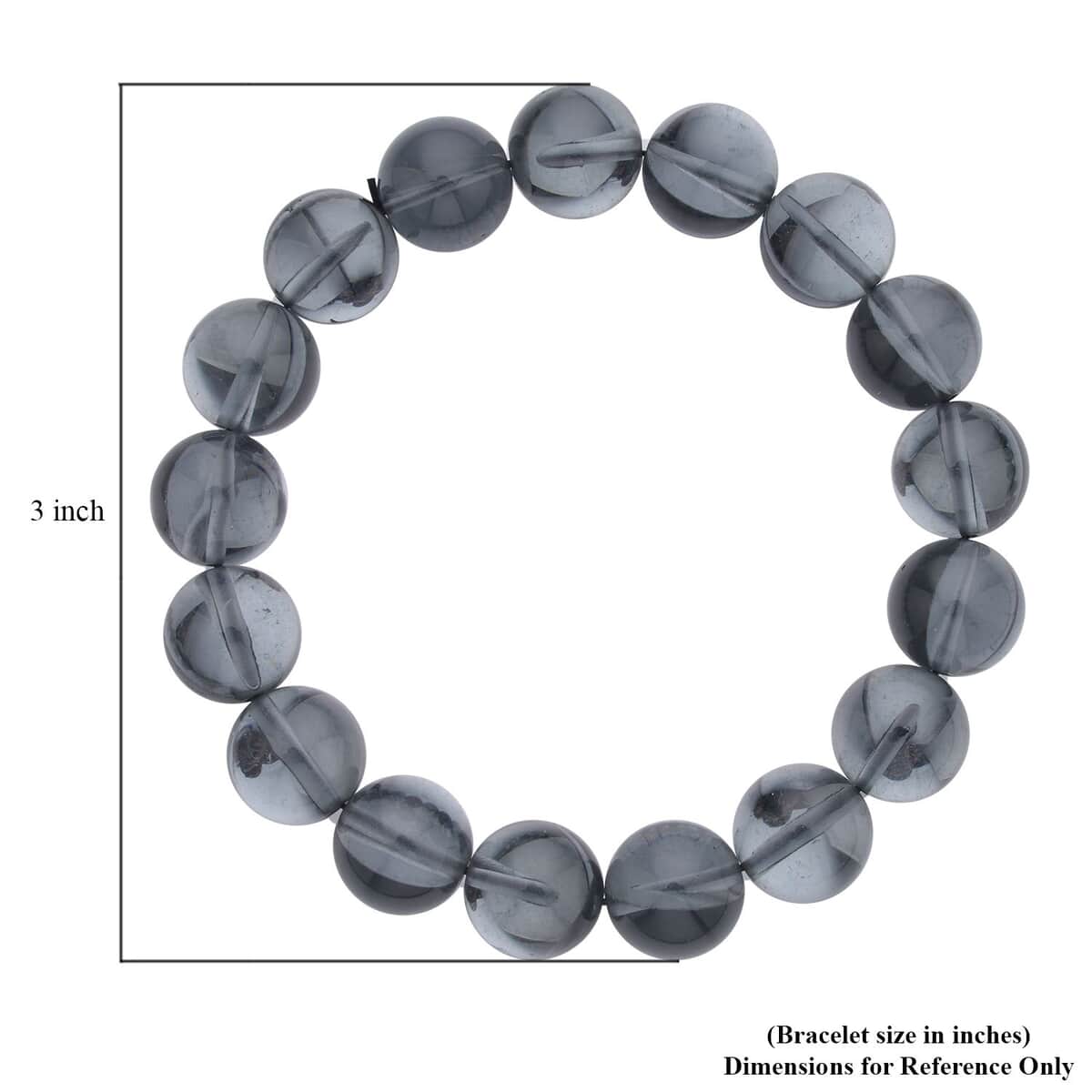 Grey Magic Color Glass Beaded Stretch Bracelet image number 4
