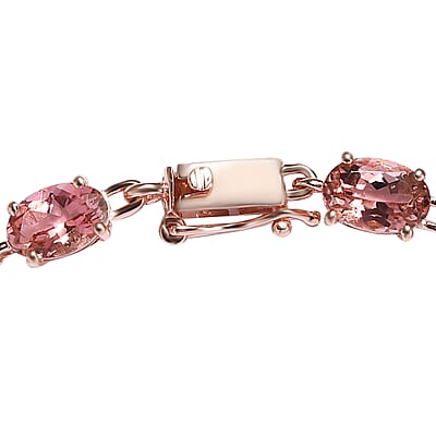 Luxoro 10K Rose Gold Premium Blush Tourmaline Bracelet (6.50 In) 8.25 ctw