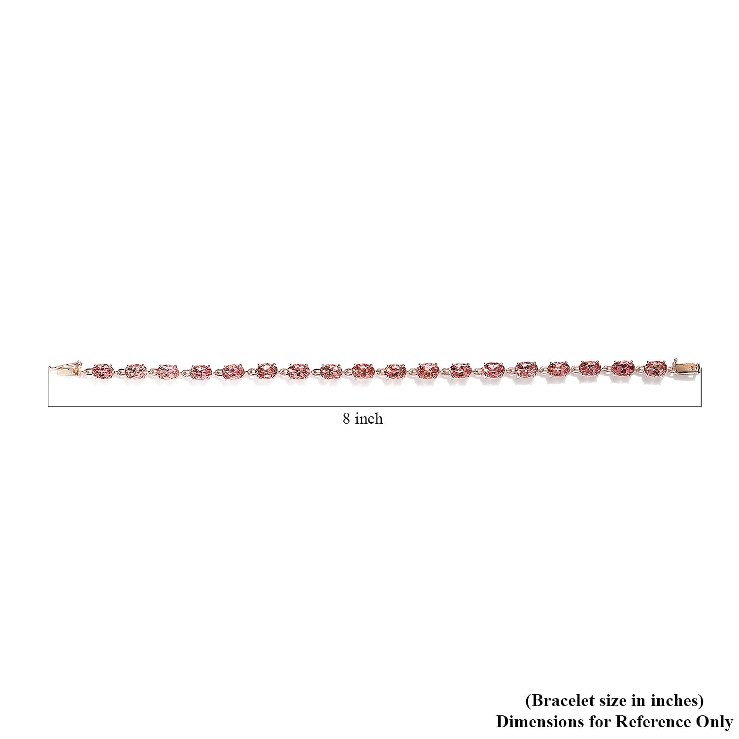 Luxoro 10K Rose Gold Premium Blush Tourmaline Bracelet (6.50 In) 8.25 ctw