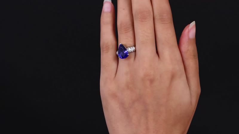 Rhapsody 950 Platinum AAAA Tanzanite and Diamond Ring, Tanzanite Ring, Diamond Accents, Platinum Ring 7.25 Grams 6.25 ctw (Size 5.0)