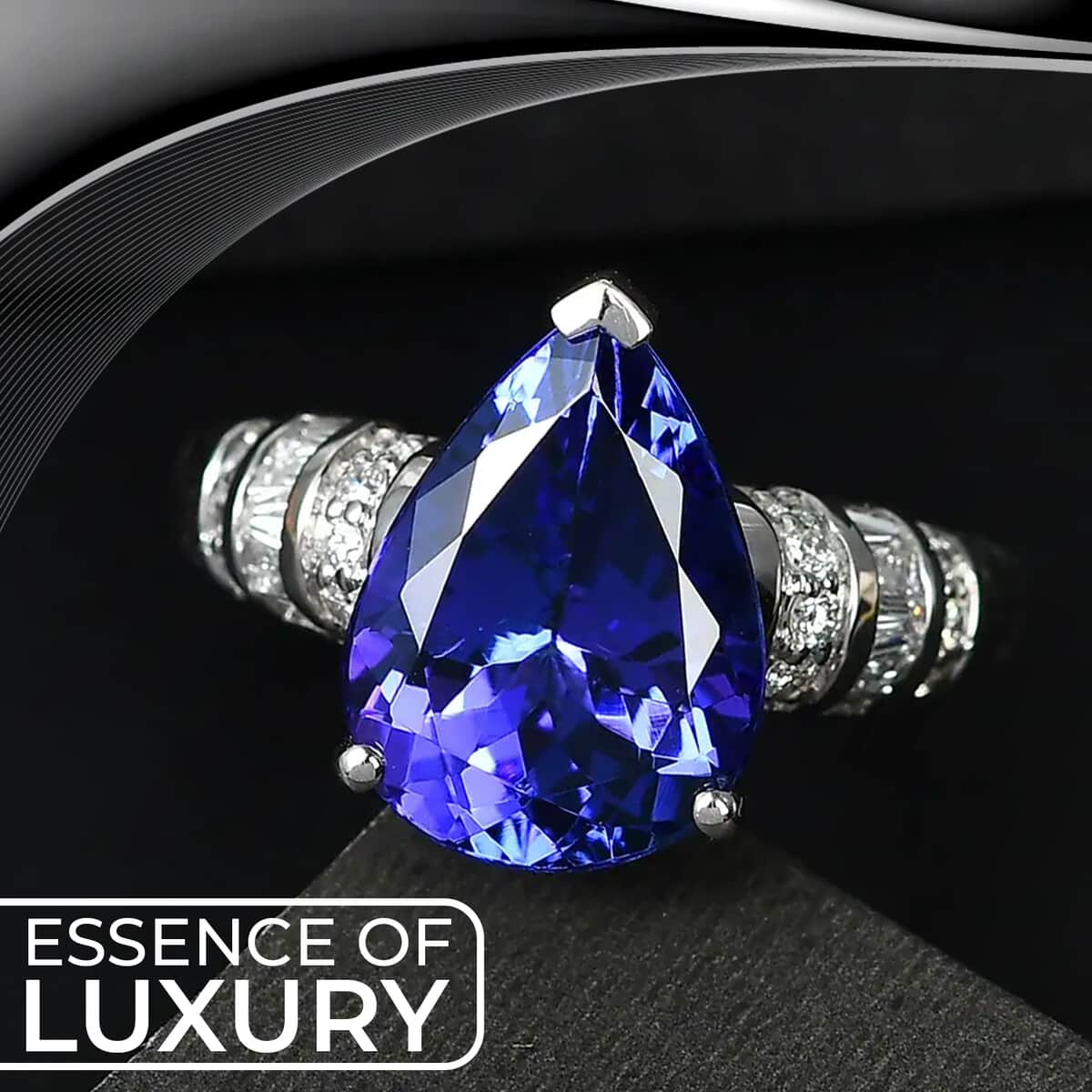Mother’s Day Gift Rhapsody 950 Platinum AAAA Tanzanite and Diamond Ring , Tanzanite Ring, Diamond Accents, Platinum Ring 7.25 Grams 5.85 ctw (Size 10.0) image number 1