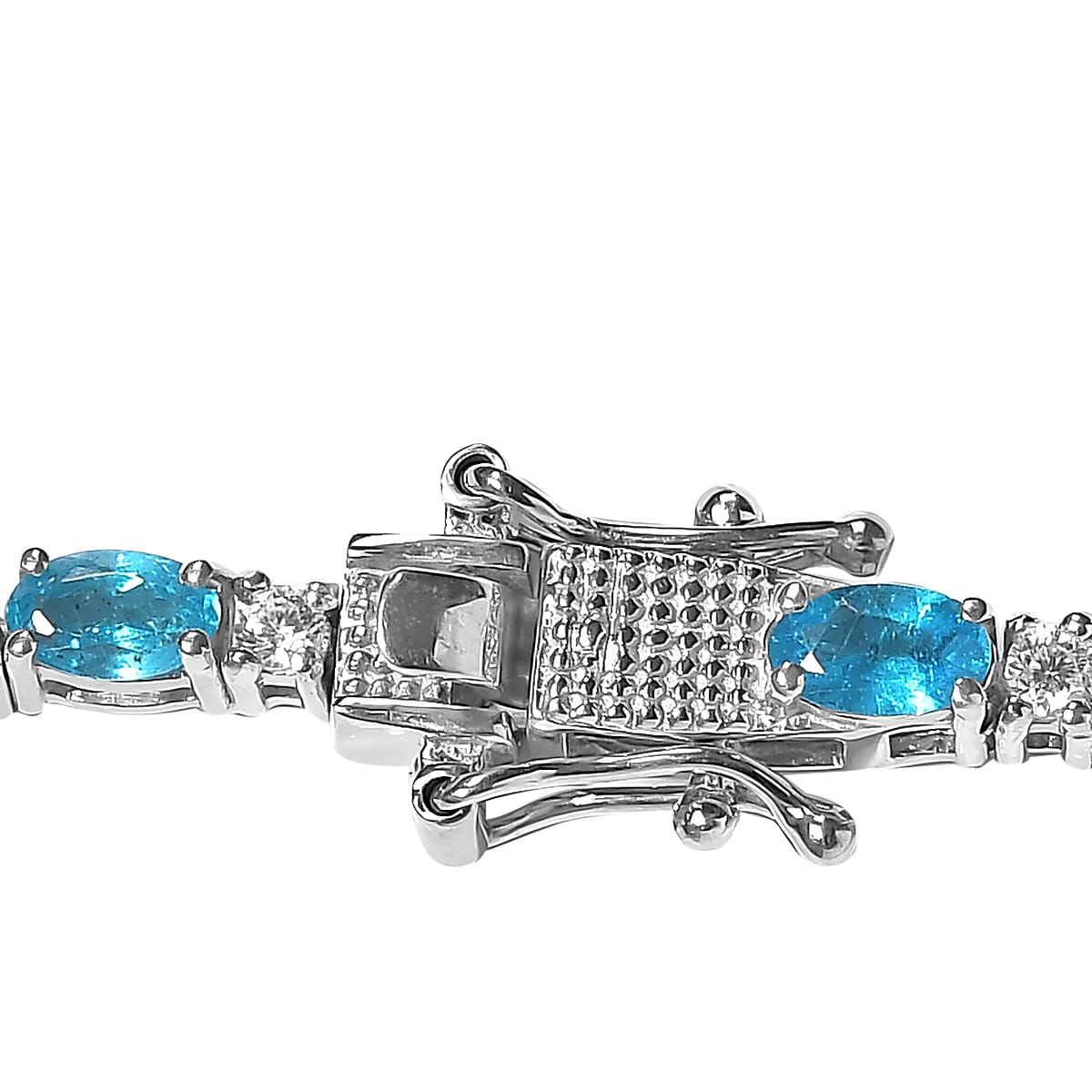 Malgache Neon Apatite and White Zircon Necklace 18 Inches in Platinum Over Sterling Silver 16.50 ctw image number 4