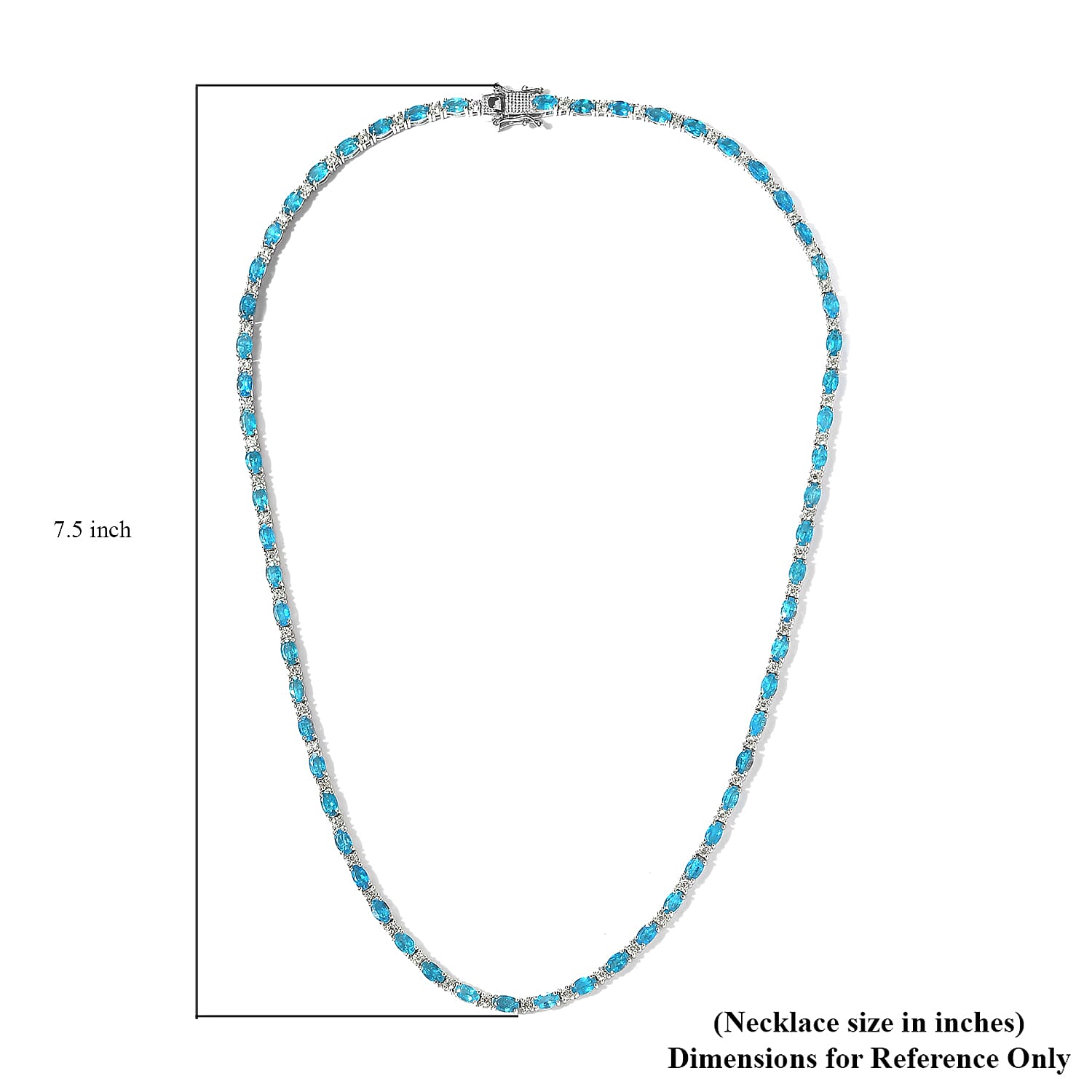Malgache Neon Apatite and White Zircon Necklace 18 Inches in Platinum Over Sterling Silver 16.50 ctw