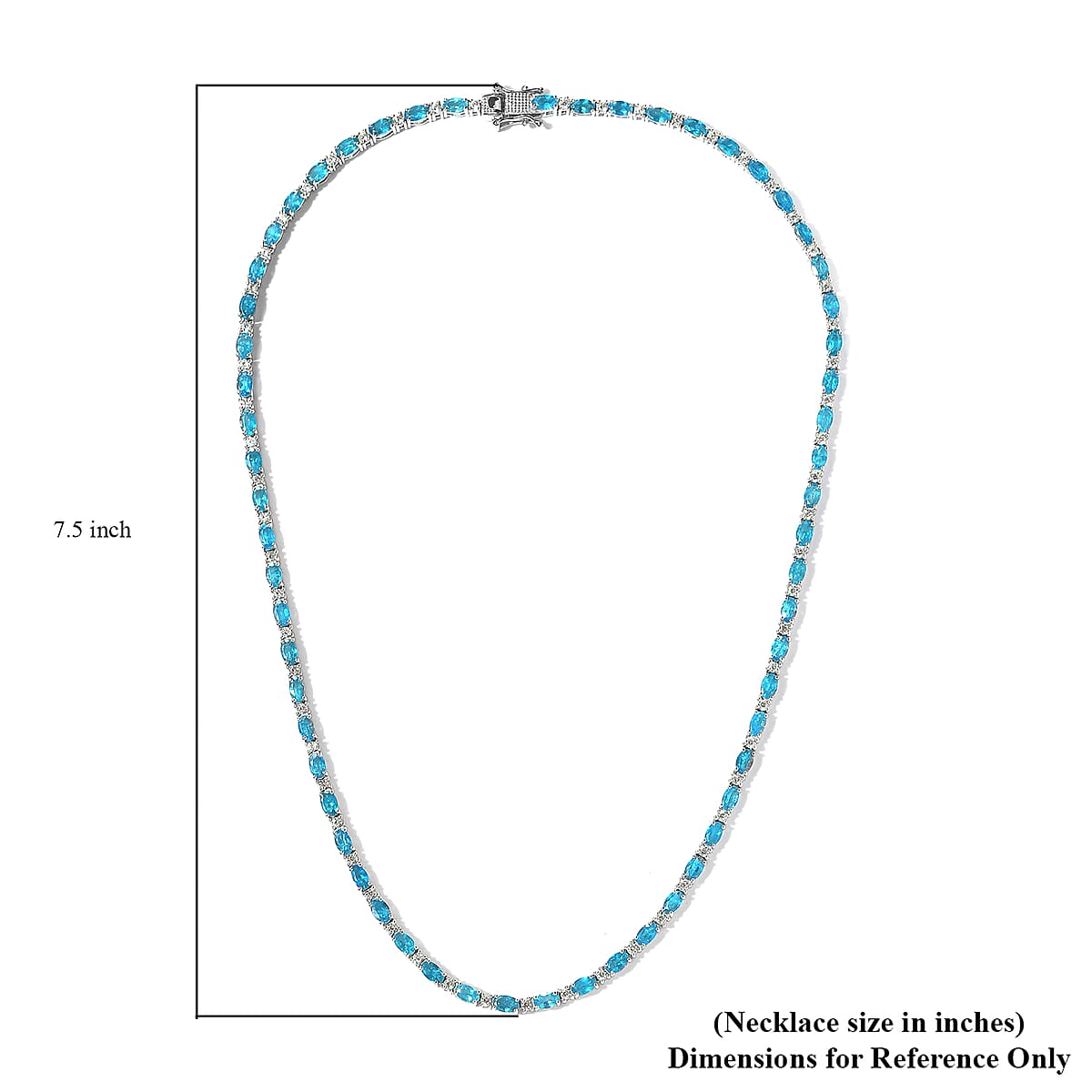 Malgache Neon Apatite and White Zircon Necklace 18 Inches in Platinum Over Sterling Silver 16.50 ctw image number 5