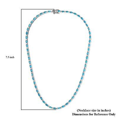 Malgache Neon Apatite and White Zircon Necklace 18 Inches in Platinum Over Sterling Silver 16.50 ctw