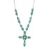 Artisan Crafted Sonoran Gold Turquoise and Mexican Turquoise Cross Necklace 18 Inches in Sterling Silver 20.25 ctw image number 0