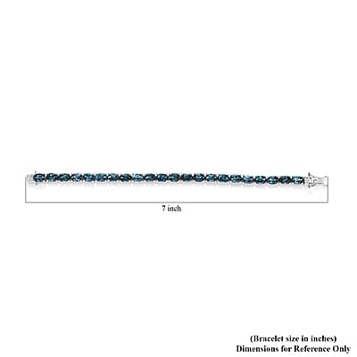 London Blue Topaz Tennis Bracelet in Platinum Over Sterling Silver (6.50 In) 20.90 ctw
