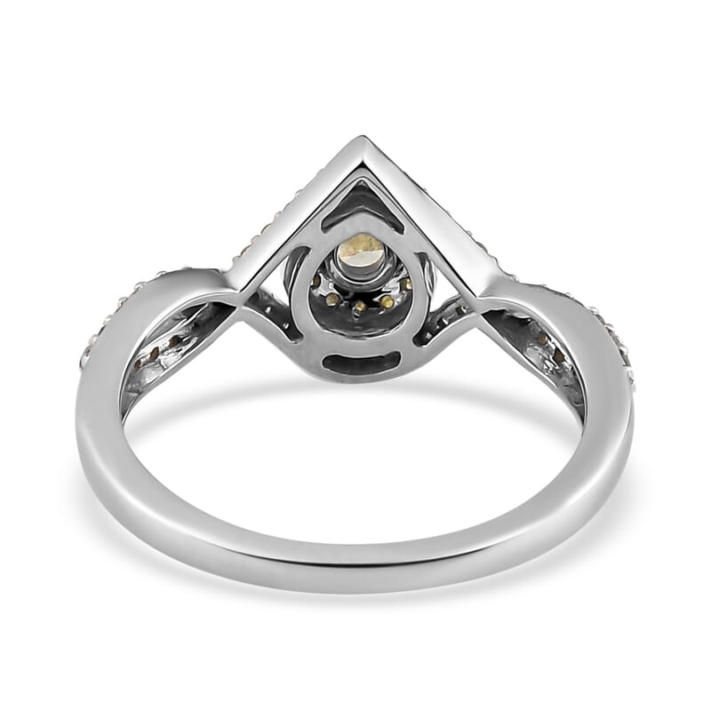 Luxoro 10K White Gold I3 Natural Yellow and White Diamond Infinity Band Ring (Size 6.0) 0.50 ctw