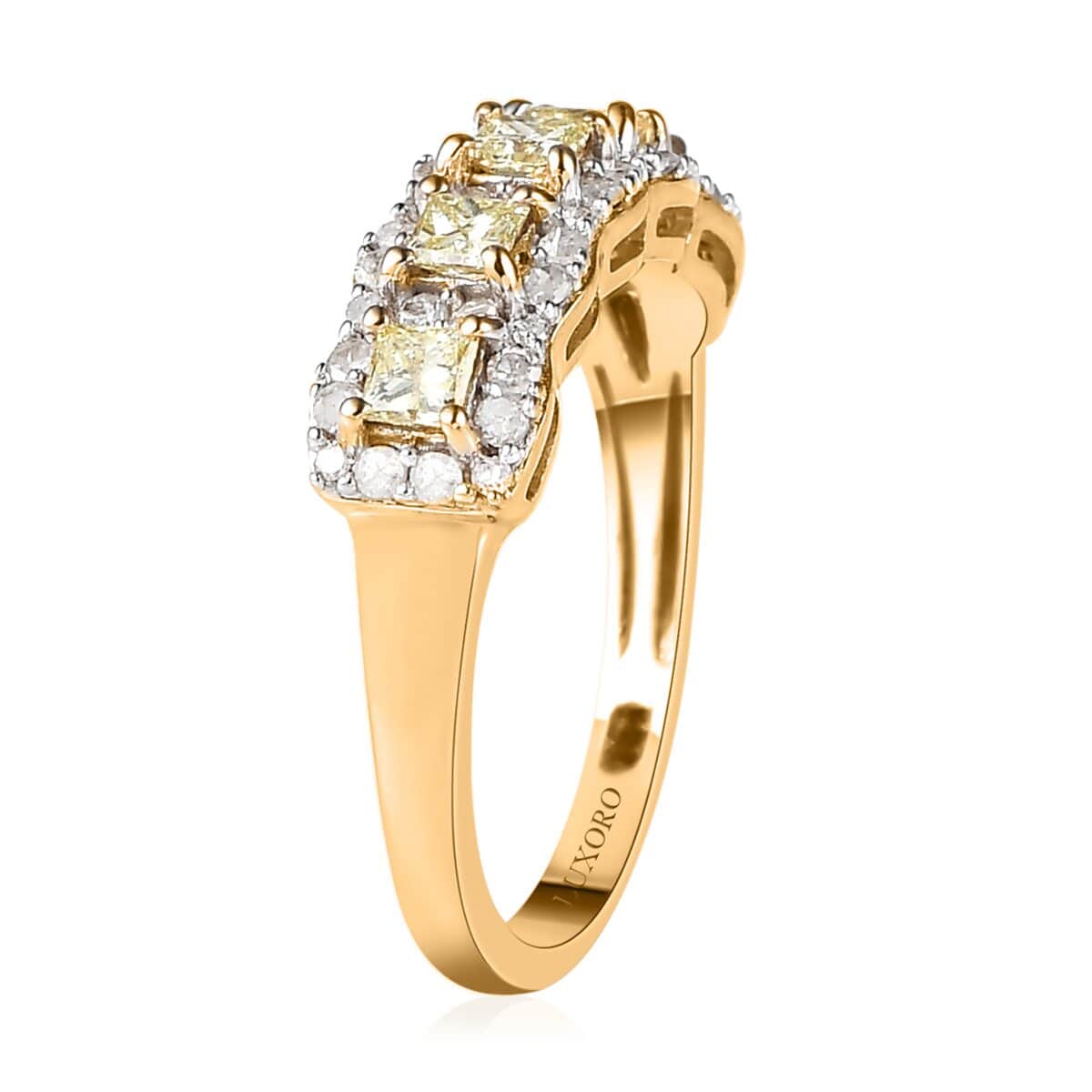 Luxoro 14K Yellow Gold I3 Natural Yellow and White Diamond Ring (Size 5.0) 1.00 ctw image number 3