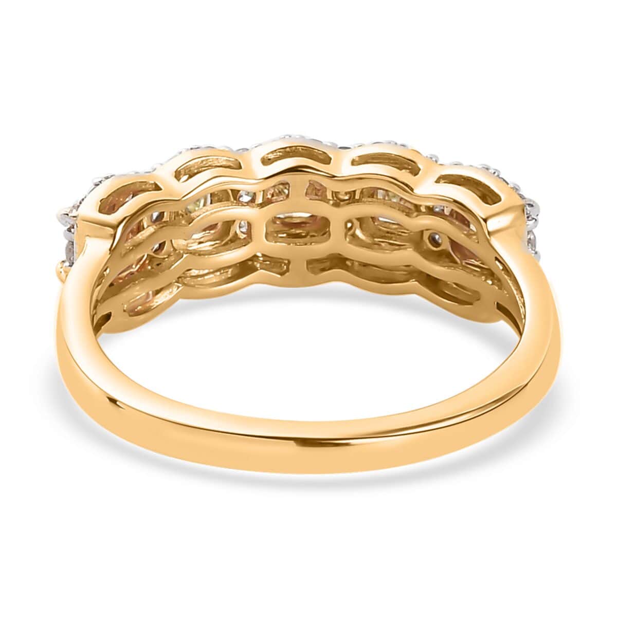 Luxoro 14K Yellow Gold I3 Natural Yellow and White Diamond Ring (Size 5.0) 1.00 ctw image number 4