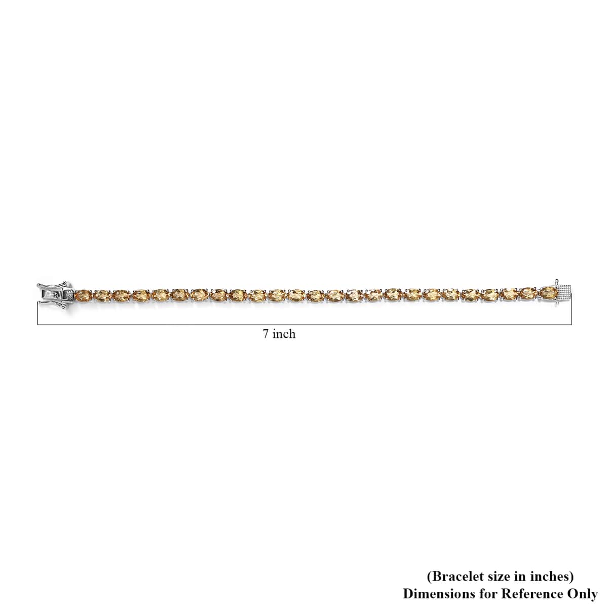 Golden Scapolite Tennis Bracelet in Platinum Over Sterling Silver (6.50 In) 9.35 ctw image number 3