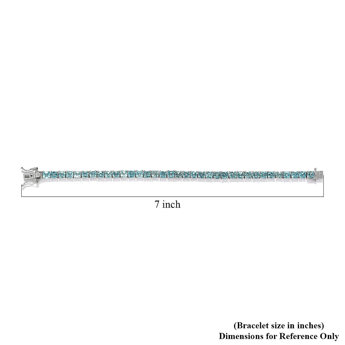 Asscher Cut Madagascar Paraiba Apatite Tennis Bracelet in Platinum Over Sterling Silver (6.50 In) 11.50 ctw image number 4