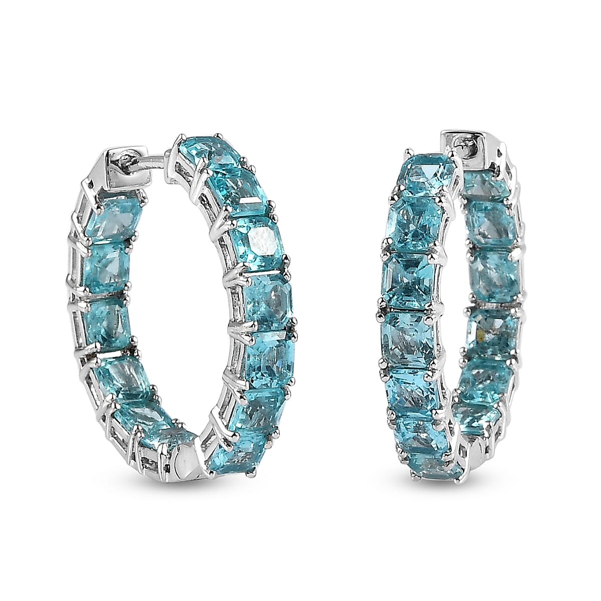 asscher-cut-madagascar-paraiba-apatite-hoop-earrings-in-platinum-over-sterling-silver-8.25-ctw image number 0