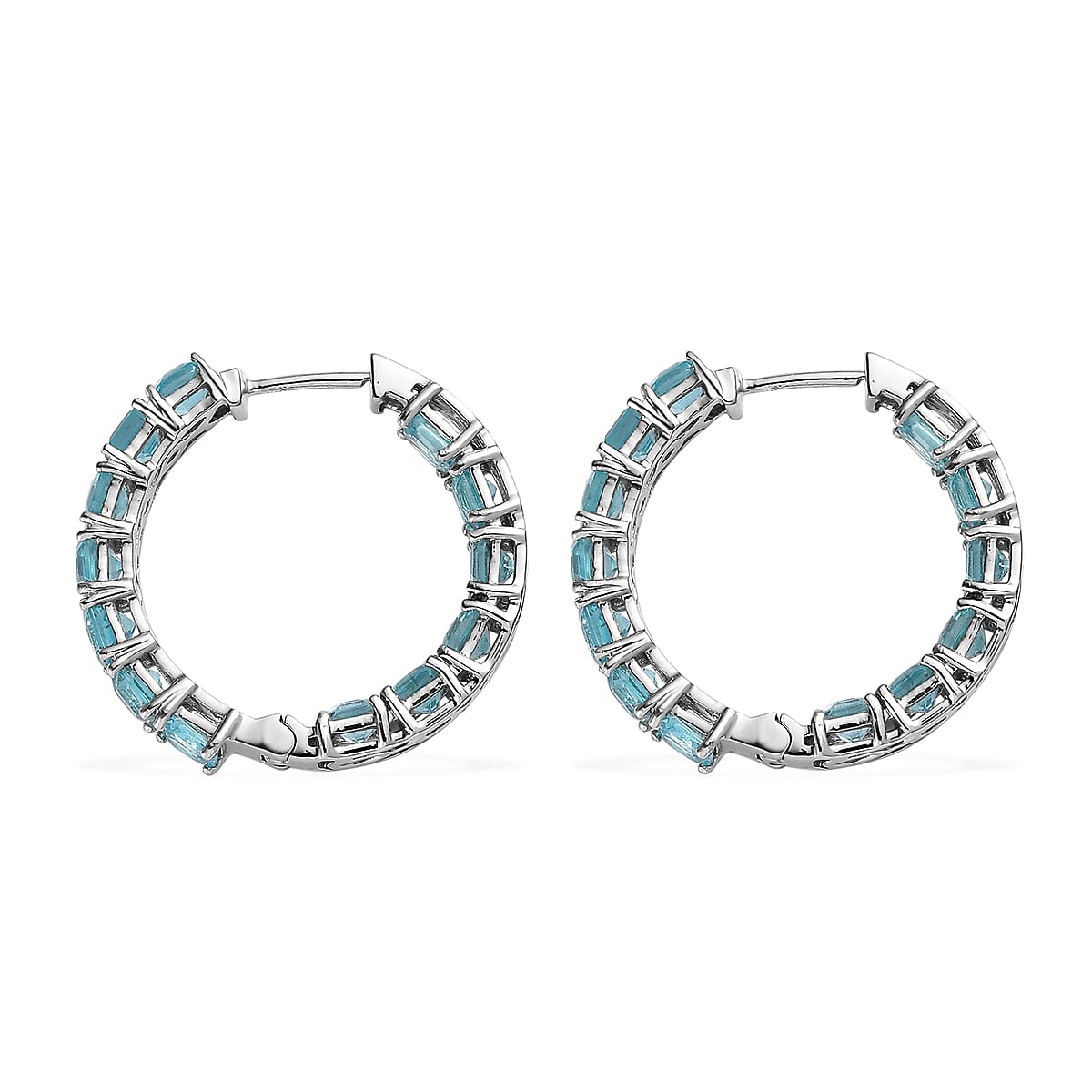 asscher-cut-madagascar-paraiba-apatite-hoop-earrings-in-platinum-over-sterling-silver-8.25-ctw image number 3