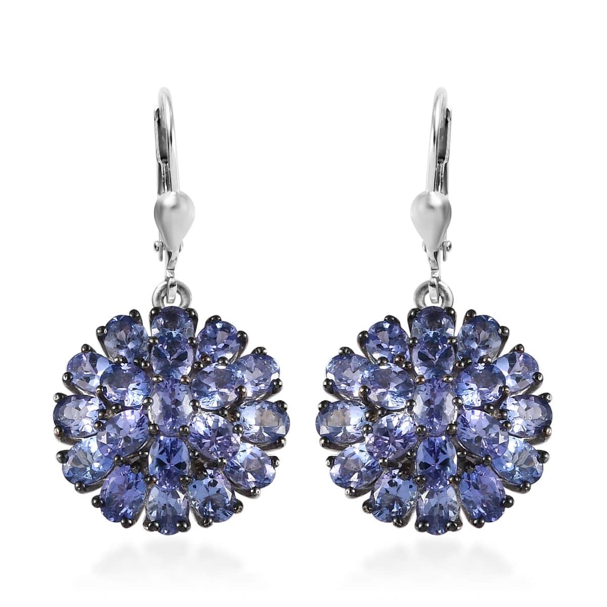 Tanzanite Floral Earrings in Platinum Over Sterling Silver 6.25 ctw image number 0