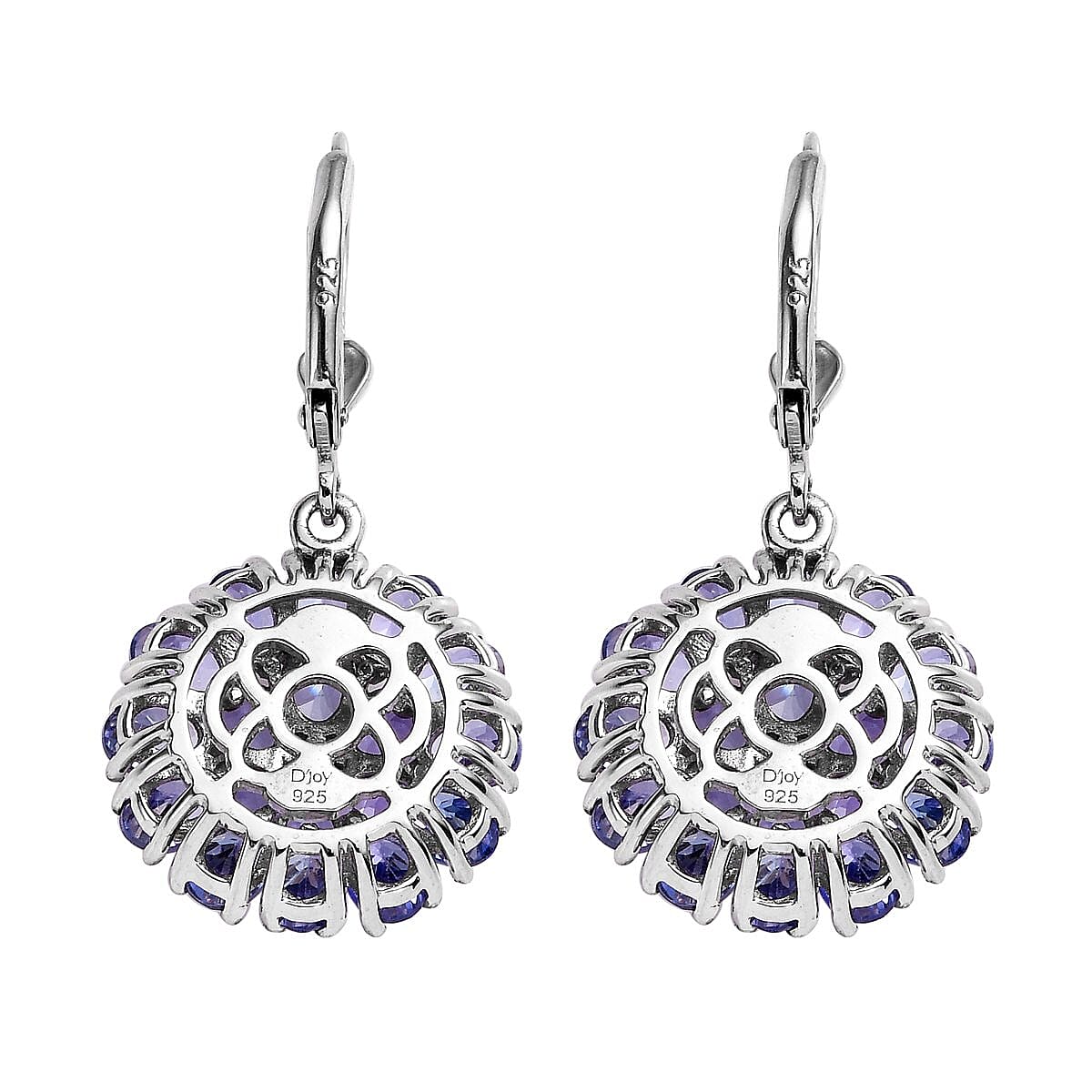 Tanzanite Floral Earrings in Platinum Over Sterling Silver 6.25 ctw