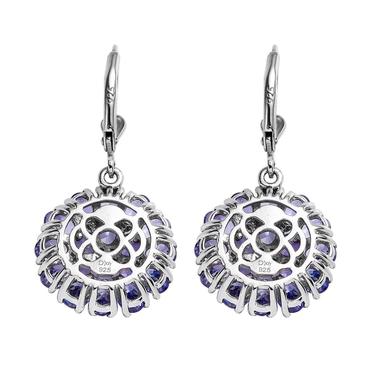 Tanzanite Floral Earrings in Platinum Over Sterling Silver 6.25 ctw image number 3