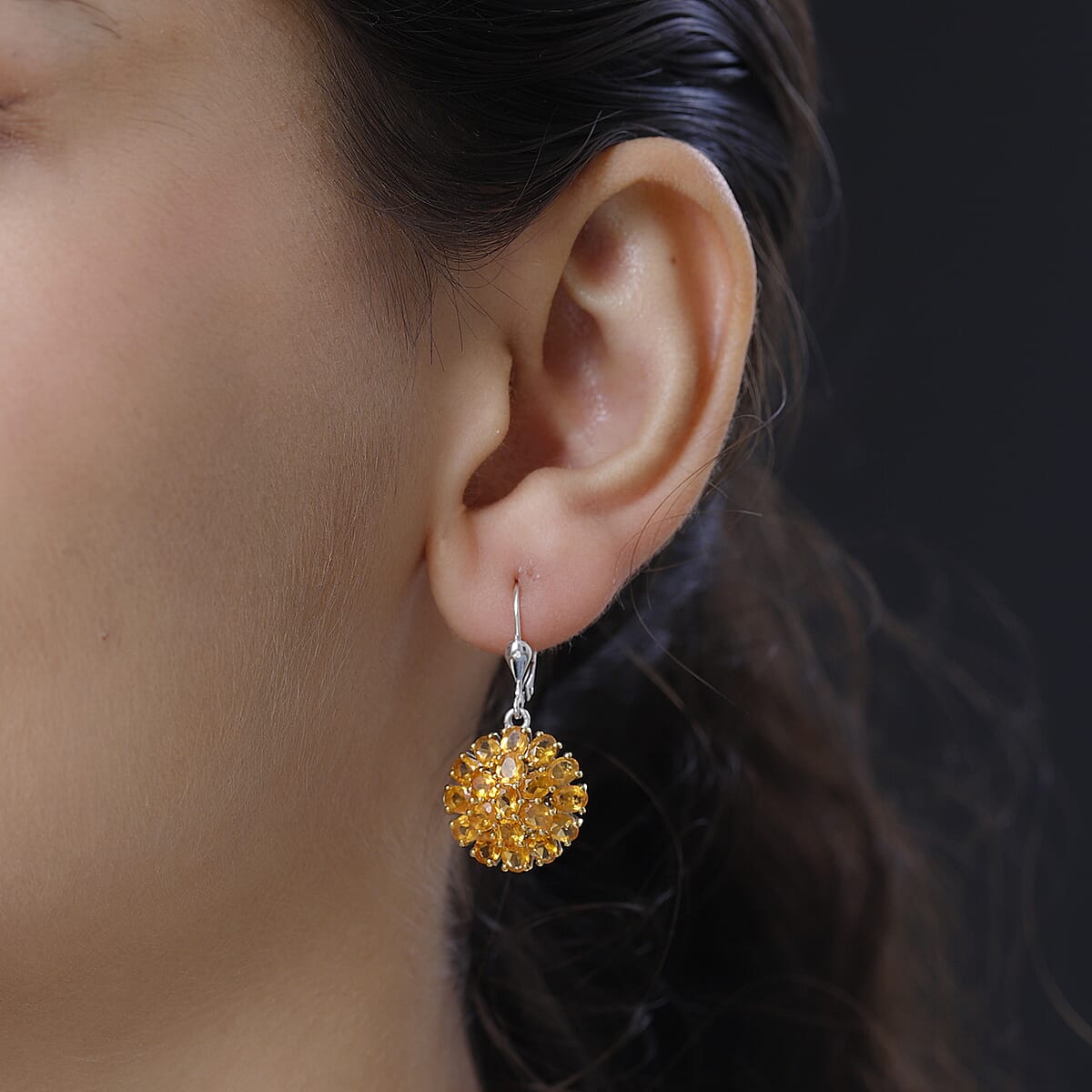 Jalisco Fire Opal Floral Earrings in Platinum Over Sterling Silver 4.50 ctw image number 2