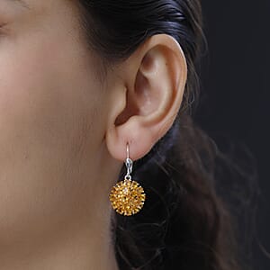 Jalisco Fire Opal Floral Earrings in Platinum Over Sterling Silver 4.50 ctw