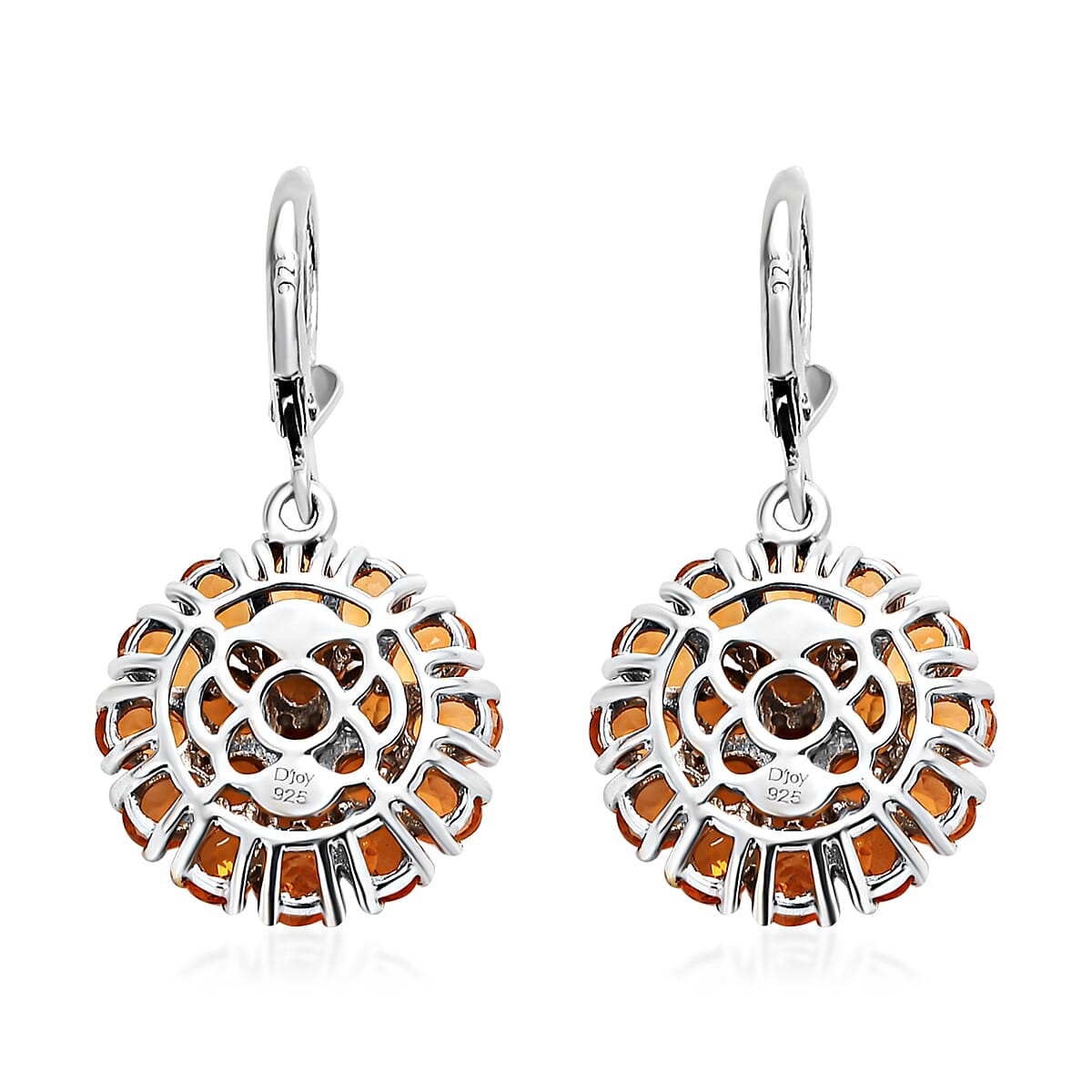 Jalisco Fire Opal Floral Earrings in Platinum Over Sterling Silver 4.50 ctw image number 3