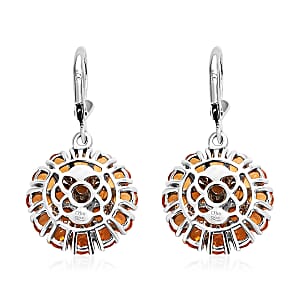 Jalisco Fire Opal Floral Earrings in Platinum Over Sterling Silver 4.50 ctw