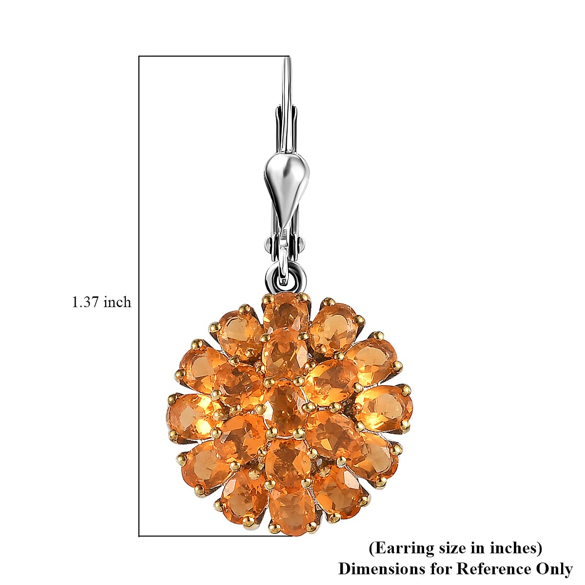 Jalisco Fire Opal Floral Earrings in Platinum Over Sterling Silver 4.50 ctw image number 4