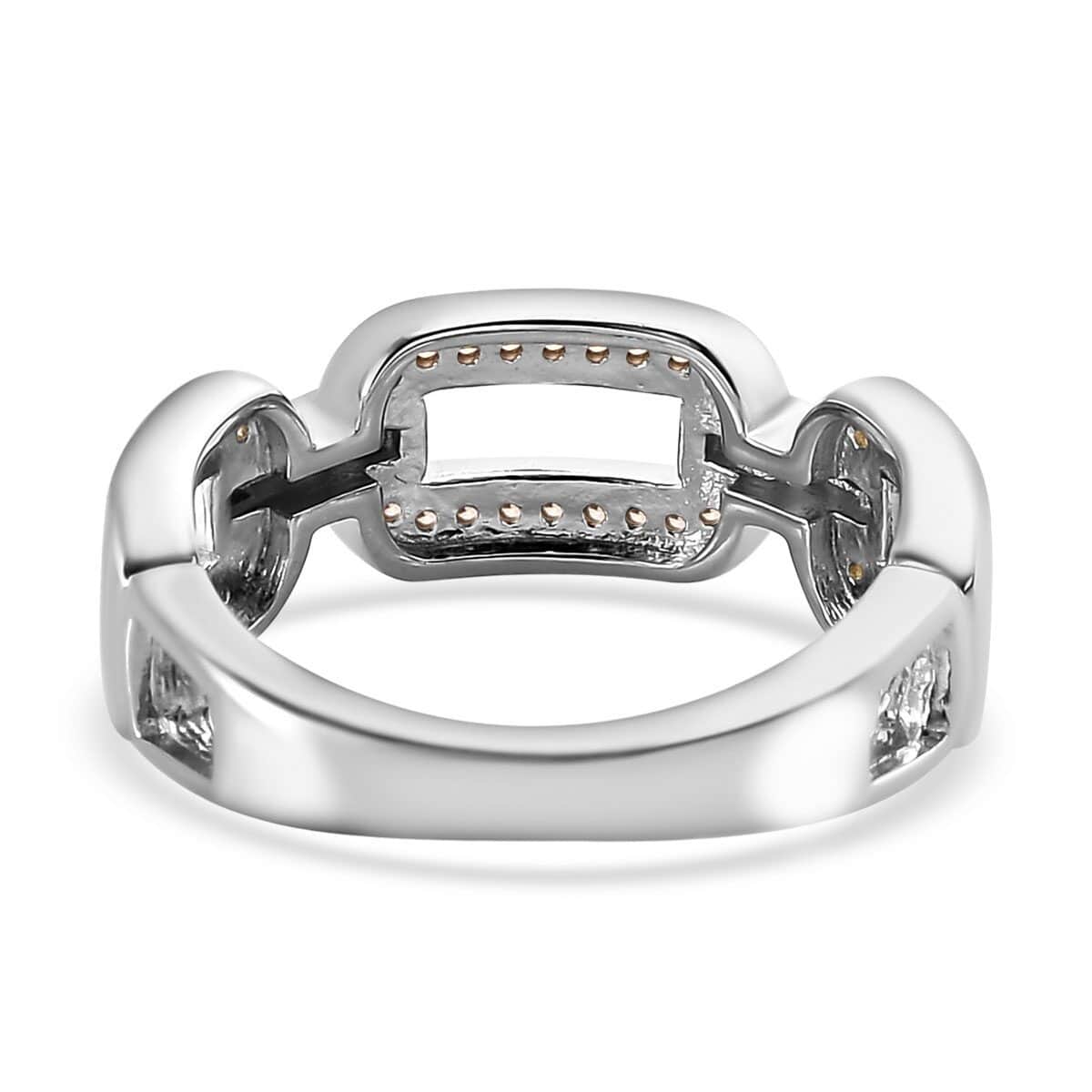 KARIS Simulated Champagne Diamond Paper Clip Band Ring in Platinum Bond 0.40 ctw image number 4