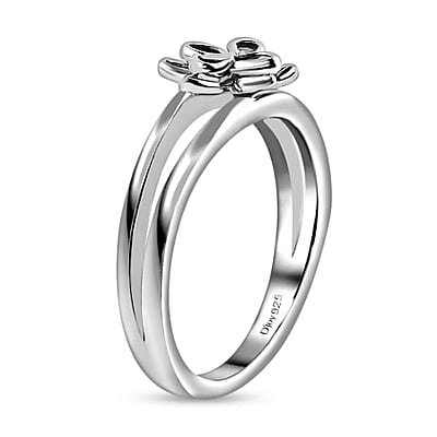 Natural Uncut Polki Diamond 0.25 ctw Floral Ring in Sterling Silver, Flower Jewelry, Diamond Gift For Her (Size 10.00)
