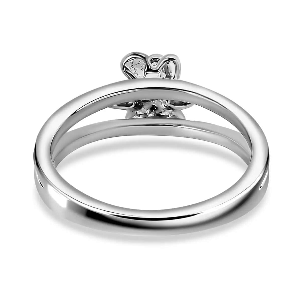 Polki Diamond Ring, Flower Ring, Floral Jewelry, Silver Floral Ring, Sterling Silver Ring 0.25 ctw (Size 10.0) image number 5