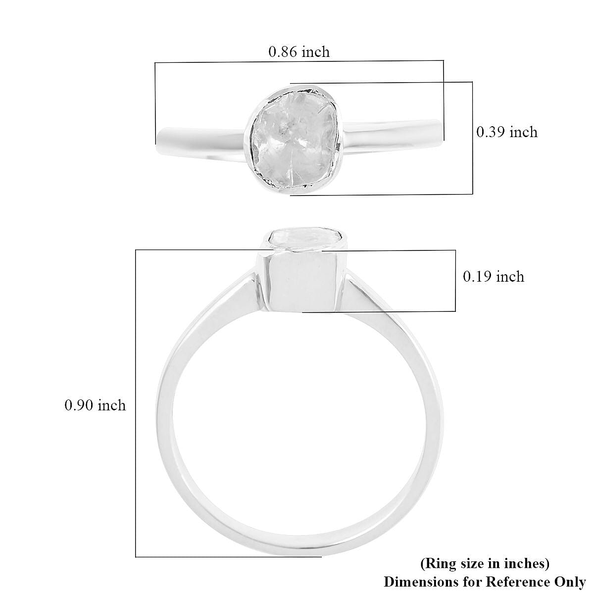 Polki Diamond Solitaire Ring in Sterling Silver (Size 7.0) 0.25 ctw image number 4