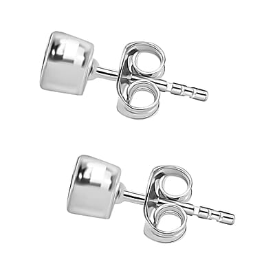 Natural Uncut Polki Diamond 0.50 ctw Solitaire Stud Earrings in Sterling Silver
