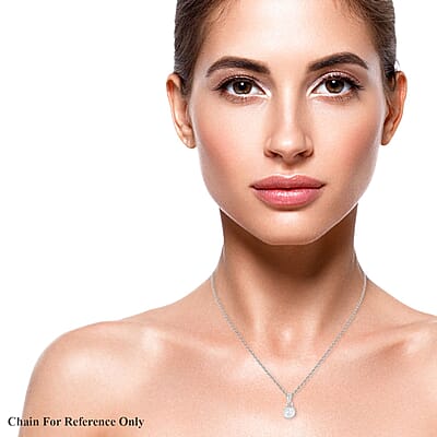 Polki Diamond Solitaire Pendant in Sterling Silver 0.25 ctw