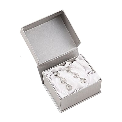 Polki Diamond Dangle Earrings in Sterling Silver 1.50 ctw