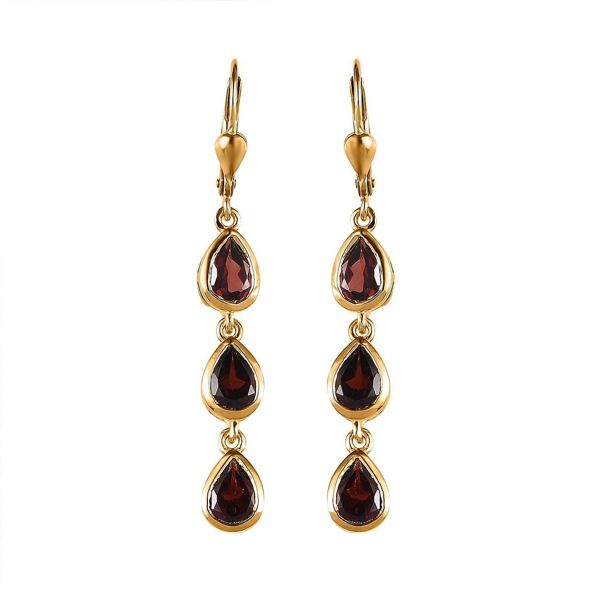 Mozambique Garnet 5.00 ctw Earring in 14K YG Over Sterling Silver