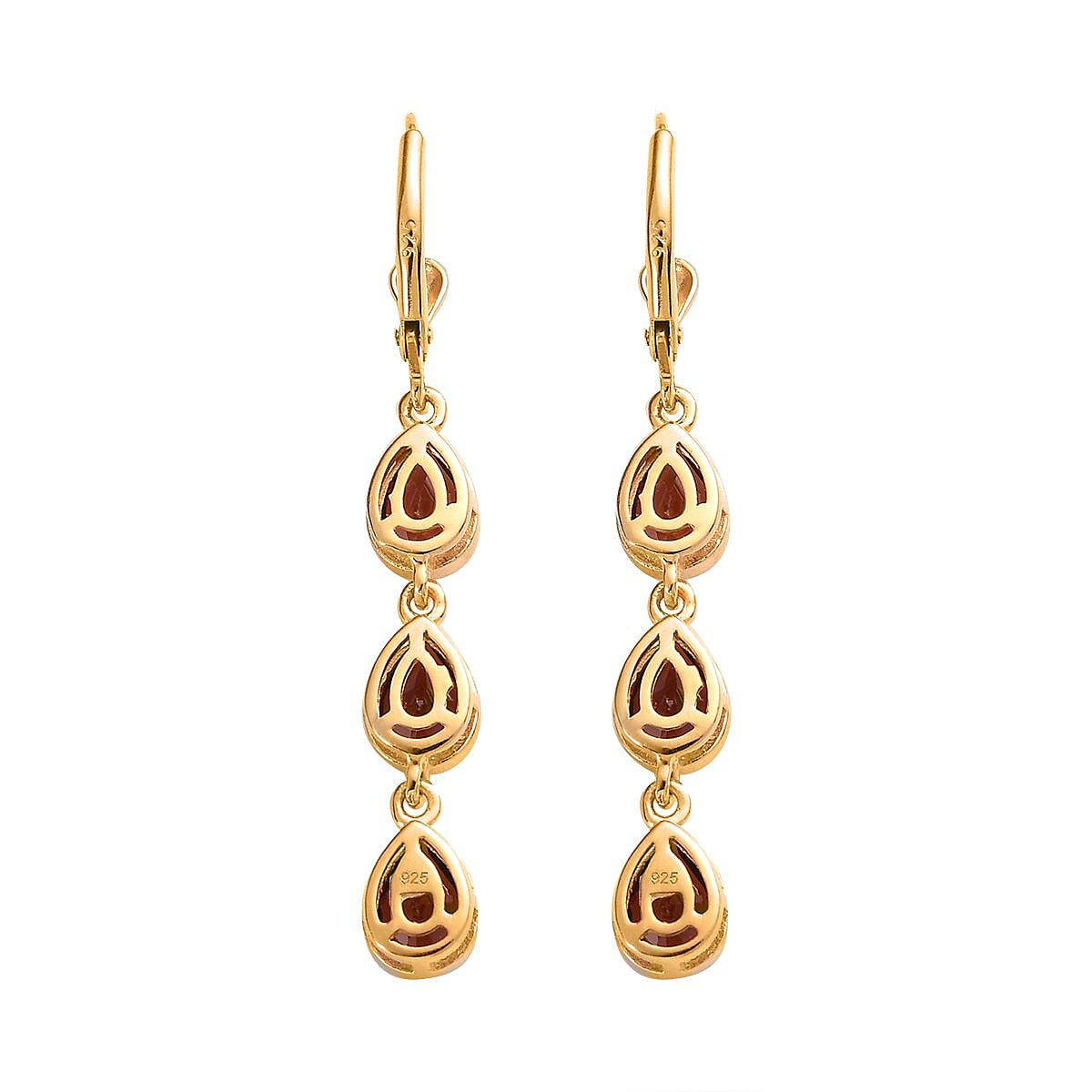 Mozambique Garnet 5.00 ctw Earring in 14K YG Over Sterling Silver