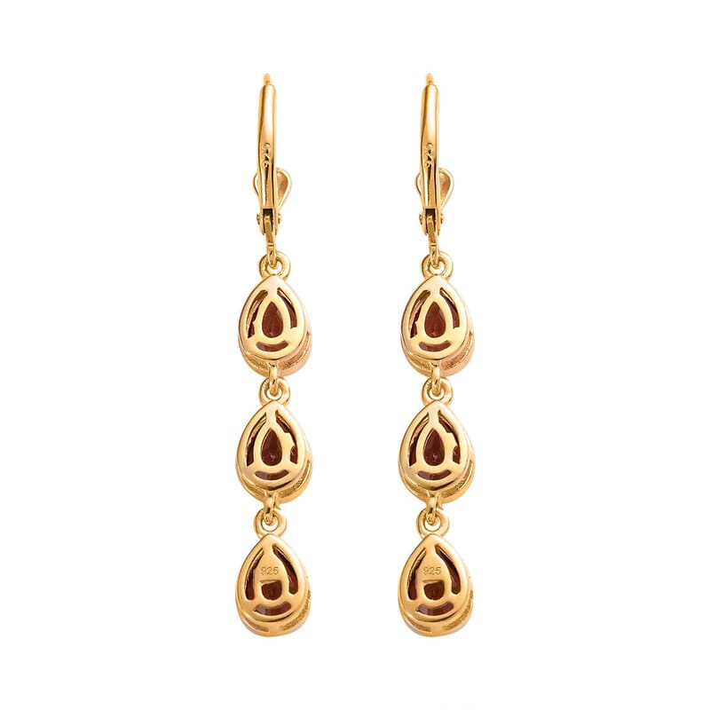 Mozambique Garnet 5.00 ctw Earring in 14K YG Over Sterling Silver
