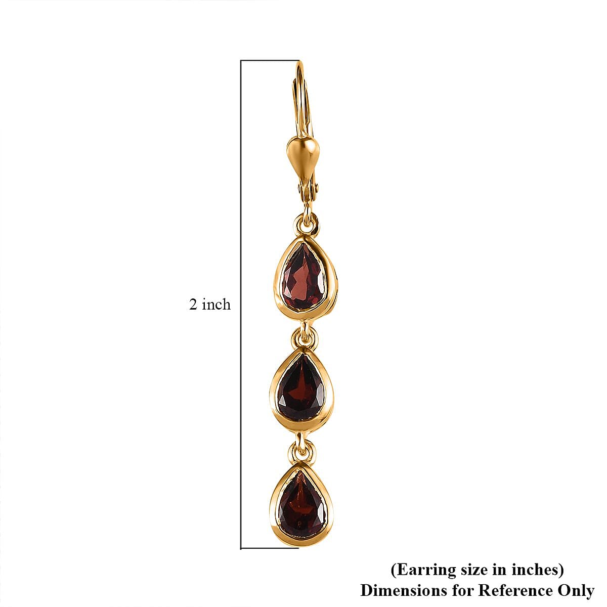 Mozambique Garnet 5.00 ctw Earring in 14K YG Over Sterling Silver