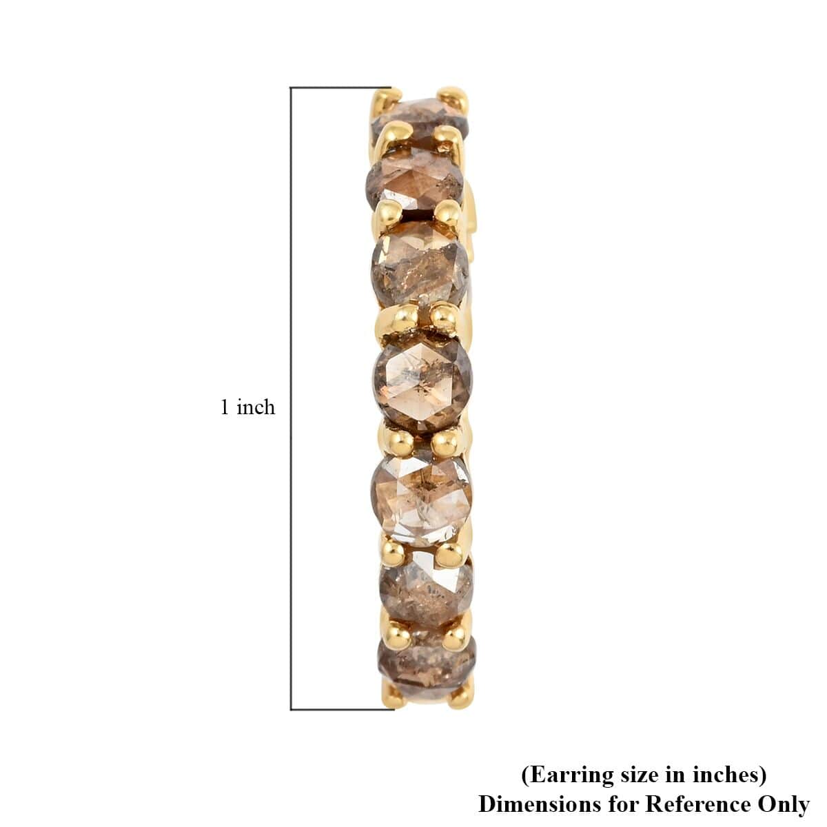 Natural Champagne Diamond Hoop Earrings in Vermeil Rose Gold Over Sterling Silver 5.00 ctw image number 4