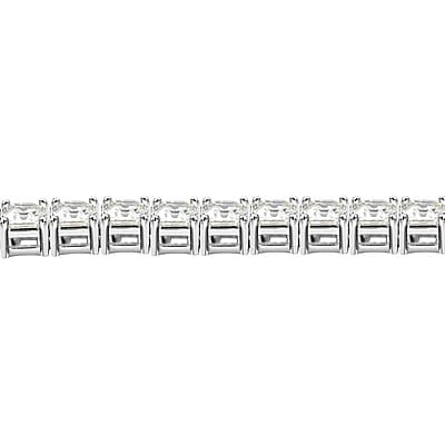 Moissanite Bracelet in Sterling Silver, Asscher Cut Moissanite, Tennis Bracelet (7.25 In) 14.35 ctw