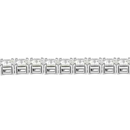 Moissanite Bracelet in Sterling Silver, Asscher Cut Moissanite, Tennis Bracelet (7.25 In) 14.35 ctw image number 5
