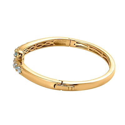 Karis Madagascar Paraiba Apatite Bangle Bracelet in 18K YG Plated (6.50 In) 2.40 ctw