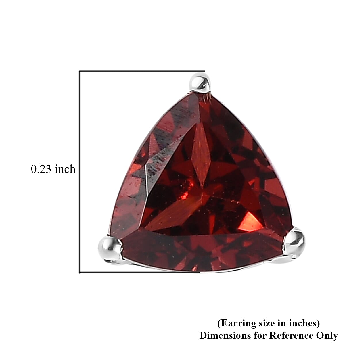 Mozambique Garnet Solitaire Stud Earrings in Sterling Silver 1.50 ctw