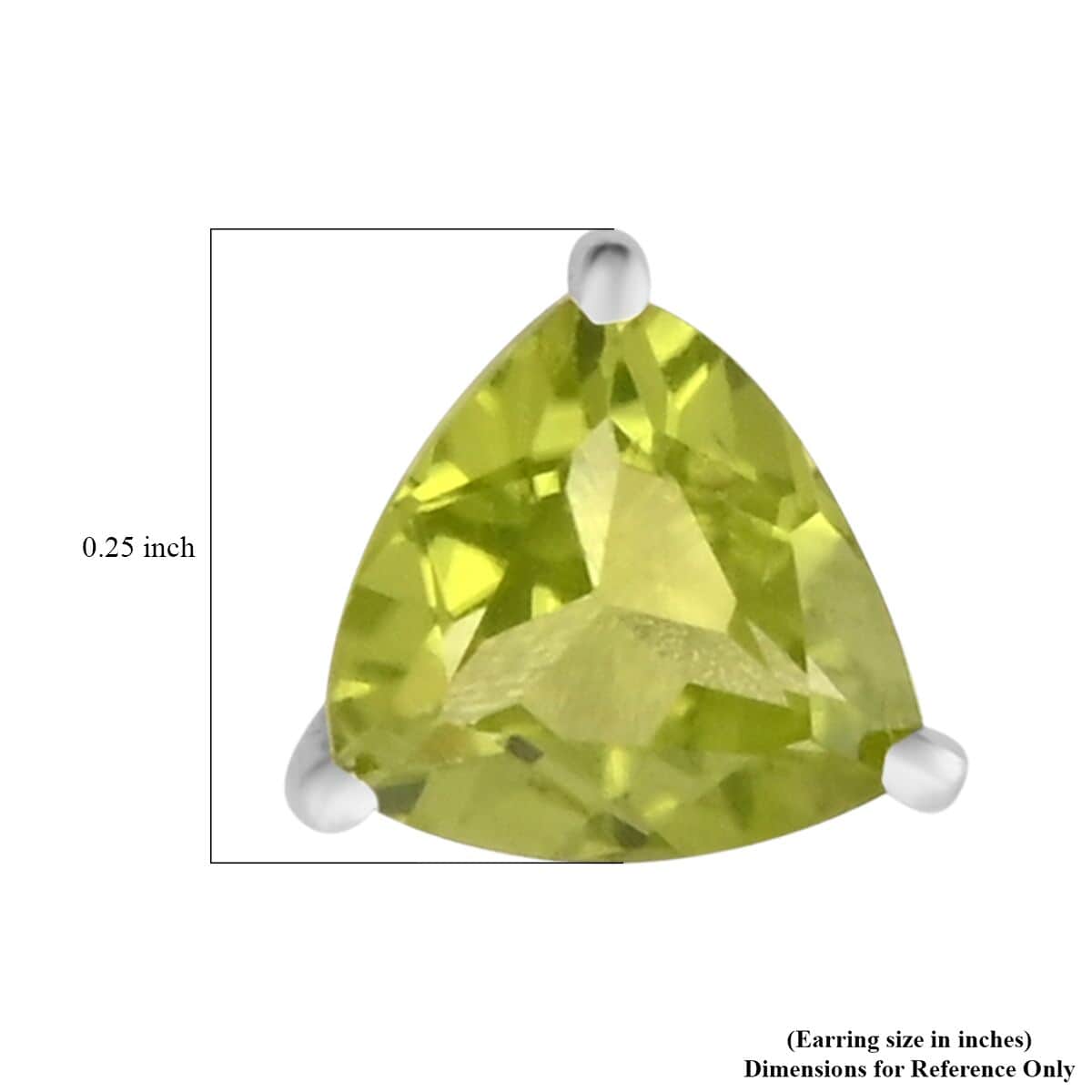 Peridot Solitaire Stud Earrings in Sterling Silver 1.15 ctw image number 4