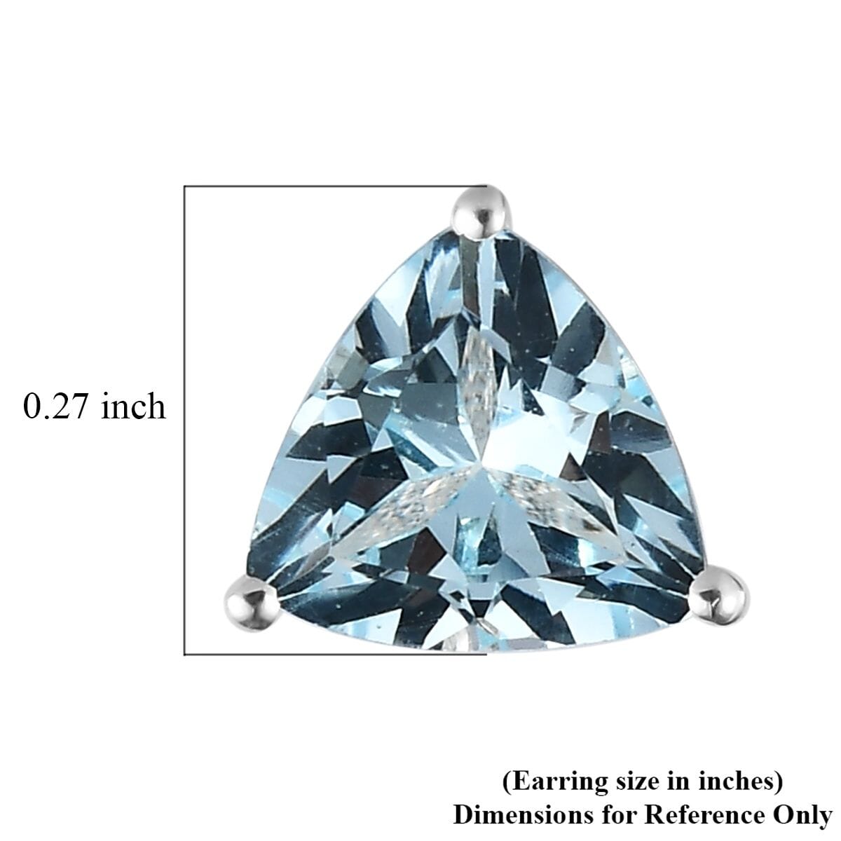Blue Topaz Sterling Silver Stud Earrings - 6 Sizes Available Blue Topaz Sterling Silver Stud Earrings - 6 Sizes Available